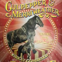 Culpepper & Merriweather Circles poster featuring a horse rearing up on hind legs
